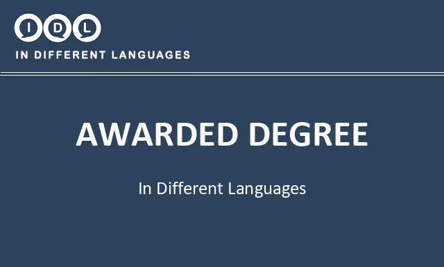 Awarded degree in Different Languages - Image