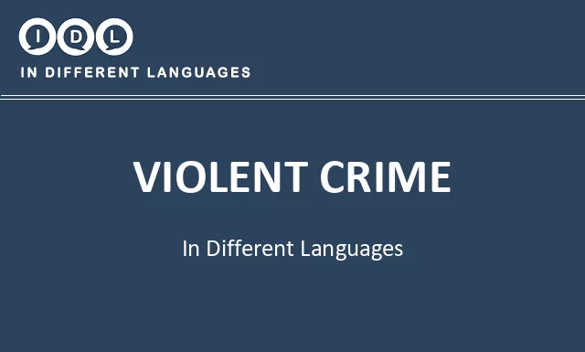 Violent crime in Different Languages - Image