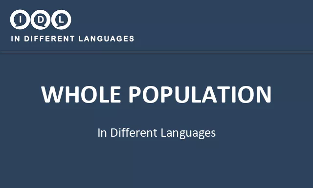 Whole population in Different Languages - Image