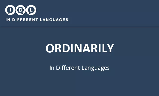 Ordinarily in Different Languages - Image