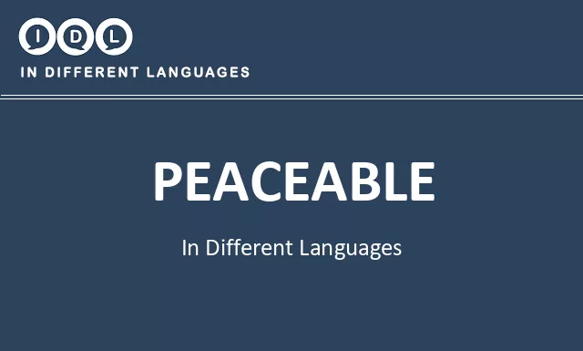 Peaceable in Different Languages - Image