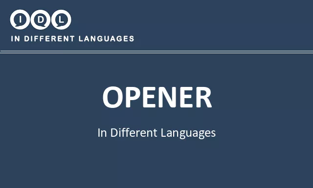 Opener in Different Languages - Image