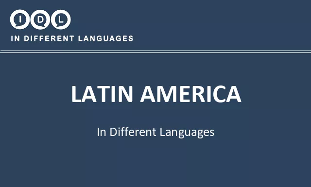 Latin america in Different Languages - Image