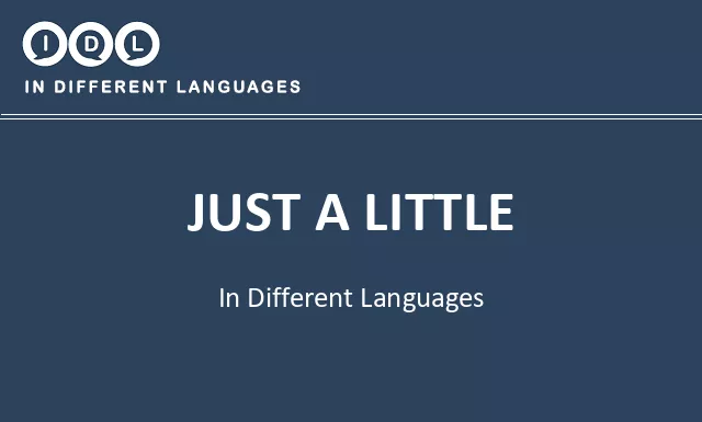 Just a little in Different Languages - Image