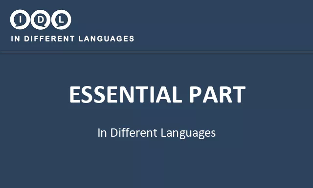 Essential part in Different Languages - Image