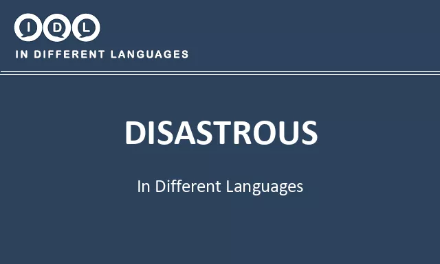 Disastrous in Different Languages - Image