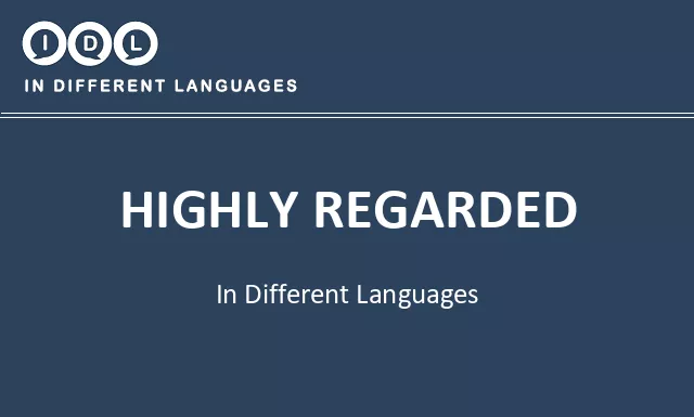 Highly regarded in Different Languages - Image
