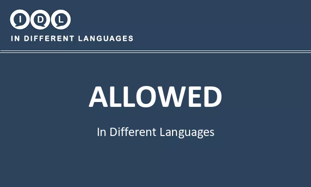 Allowed in Different Languages - Image