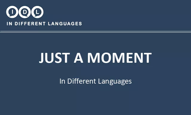 Just a moment in Different Languages - Image