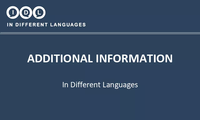 Additional information in Different Languages - Image
