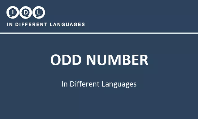 Odd number in Different Languages - Image