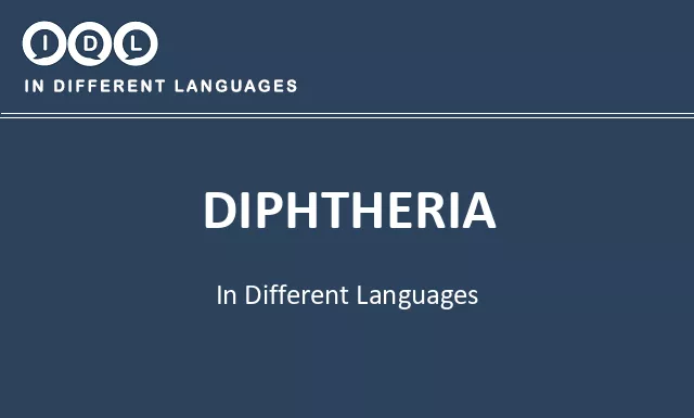 Diphtheria in Different Languages - Image