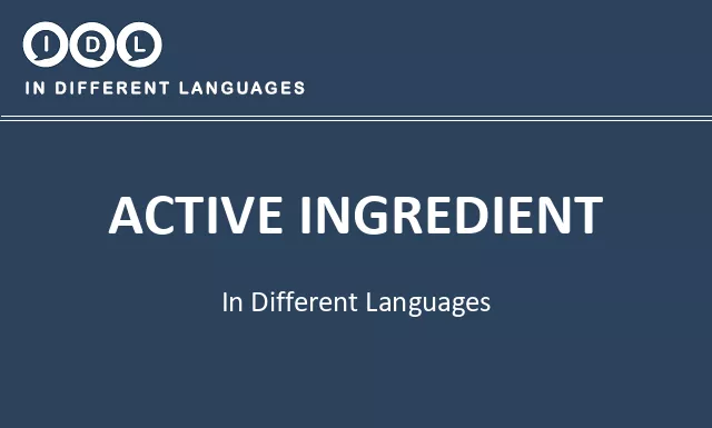 Active ingredient in Different Languages - Image
