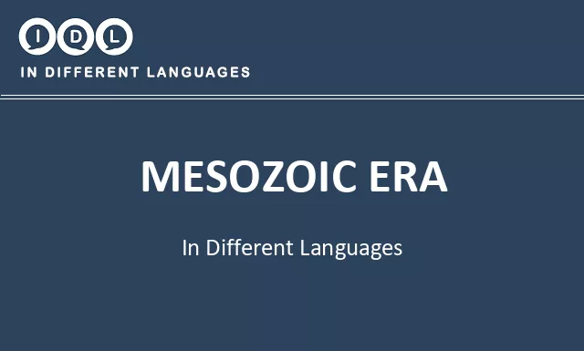Mesozoic era in Different Languages - Image